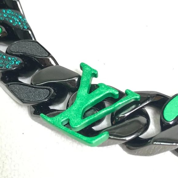 Auth LOUIS VUITTON MP2853 LV Collier Chain Links Patches Accessories Necklace - Picture 12 of 14